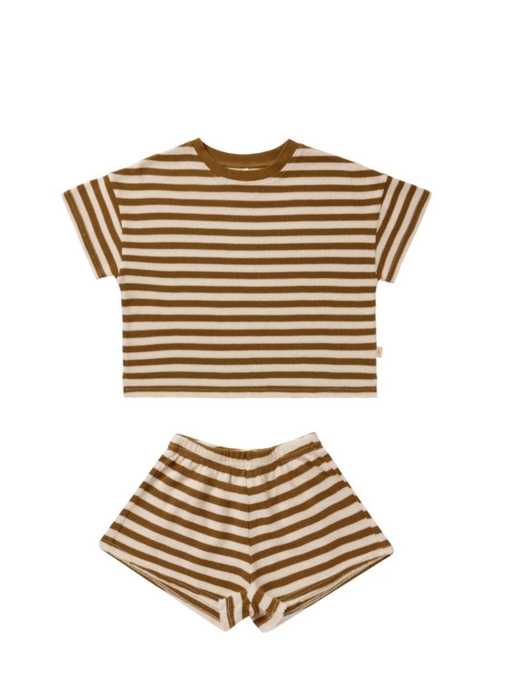 Rylee + Cru Brown and Cream Striped Set women’s small